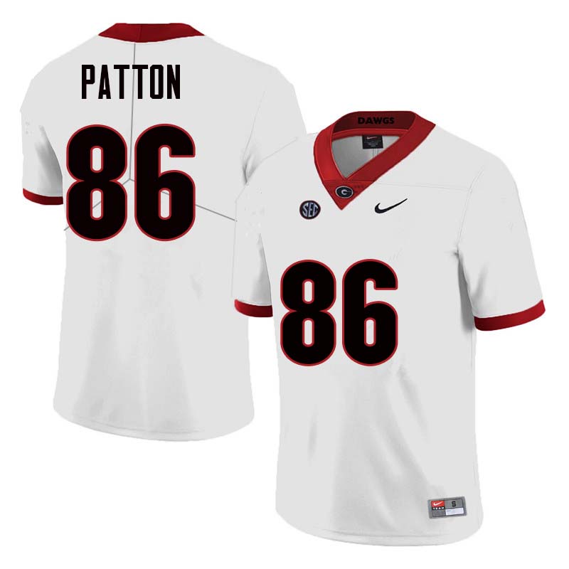Men Georgia Bulldogs #86 Wix Patton College Football Jerseys Sale-White - Click Image to Close